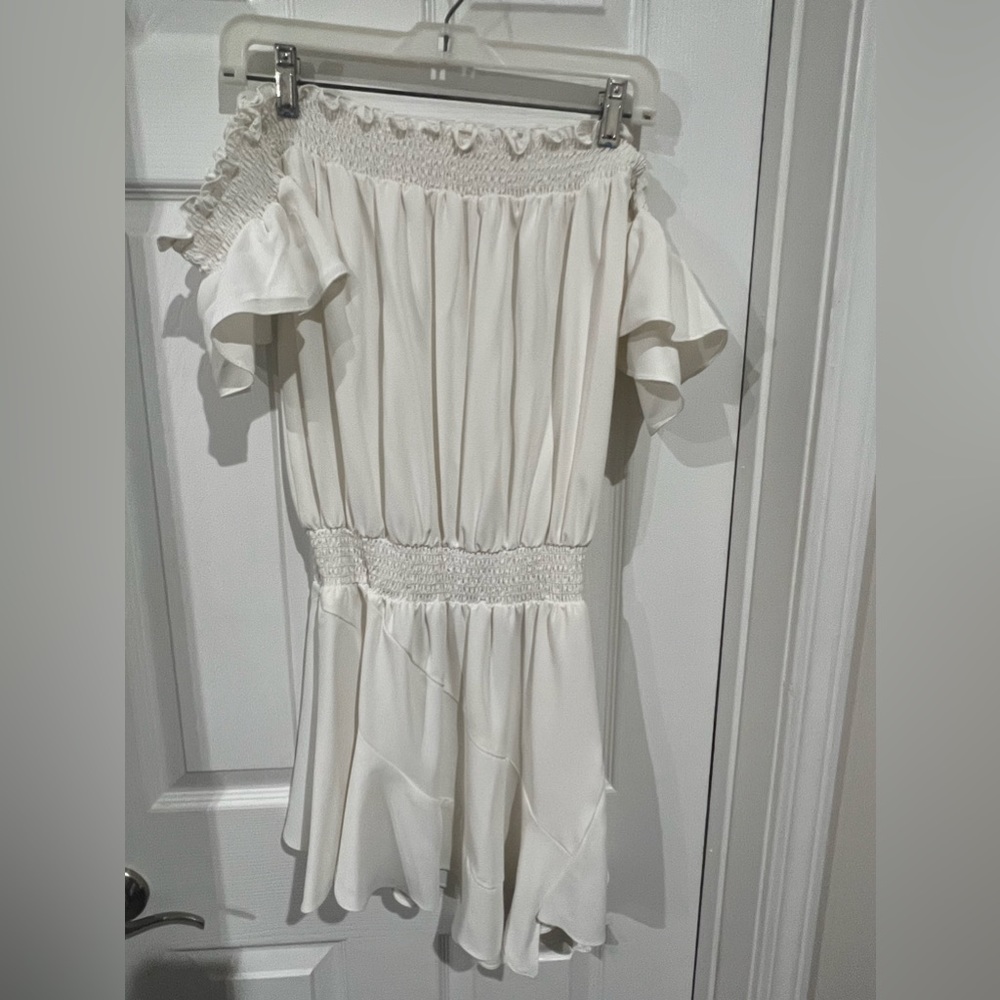 Amanda Uprichard White Off Shoulder Dress